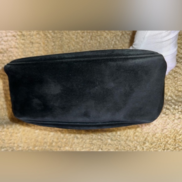 Ferragamo Black Suede Bag with Silver Clasp - Picture 5 of 16